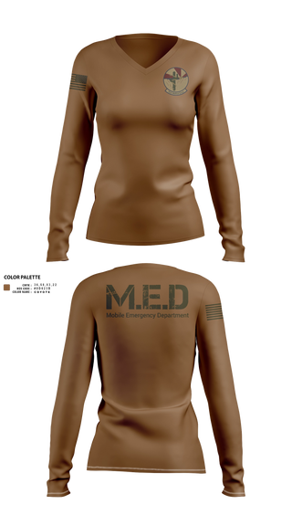 Womens Long Sleeve Vneck Shirt, MED, Air Force, Teamtime, Team time, sublimation, custom sports apparel, team uniforms, spirit wear, spiritwear, sports uniforms, custom shirts, team store, custom team store, fundraiser sports, apparel fundraiser