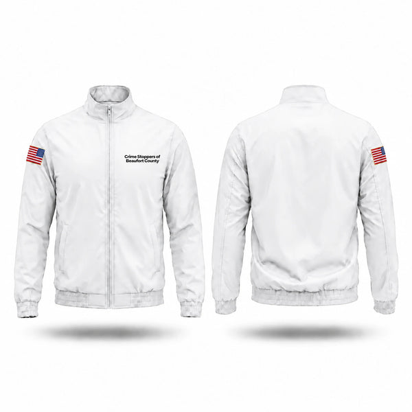 Windbreaker, Crime Stoppers of Beaufort County, Police, Teamtime, Team time, sublimation, custom sports apparel, team uniforms, spirit wear, spiritwear, sports uniforms, custom shirts, team store, custom team store, fundraiser sports, apparel fundraiser