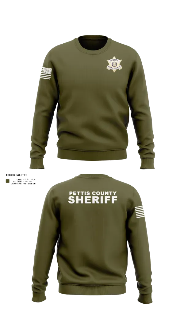 Crew Neck Sweatshirt, Pettis County Sherrifs Office, Police, Teamtime, Team time, sublimation, custom sports apparel, team uniforms, spirit wear, spiritwear, sports uniforms, custom shirts, team store, custom team store, fundraiser sports, apparel fundraiser