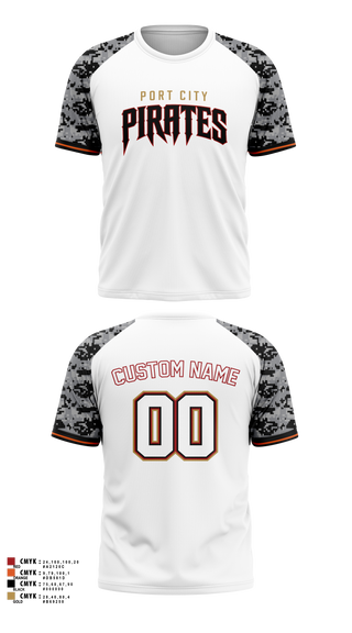 Short Sleeve Performance Shirt, Port City Pirates, Baseball, Teamtime, Team time, sublimation, custom sports apparel, team uniforms, spirit wear, spiritwear, sports uniforms, custom shirts, team store, custom team store, fundraiser sports, apparel fundraiser