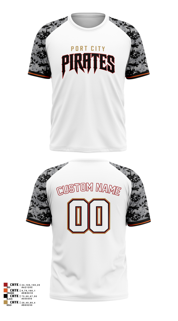 Short Sleeve Performance Shirt, Port City Pirates, Baseball, Teamtime, Team time, sublimation, custom sports apparel, team uniforms, spirit wear, spiritwear, sports uniforms, custom shirts, team store, custom team store, fundraiser sports, apparel fundraiser