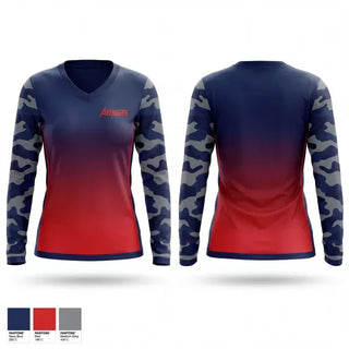 Womens Long Sleeve Vneck Shirt, Avengers, , Teamtime, Team time, sublimation, custom sports apparel, team uniforms, spirit wear, spiritwear, sports uniforms, custom shirts, team store, custom team store, fundraiser sports, apparel fundraiser