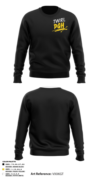 Crew Neck Sweatshirt, Twirl PGH, Spirit Store, Teamtime, Team time, sublimation, custom sports apparel, team uniforms, spirit wear, spiritwear, sports uniforms, custom shirts, team store, custom team store, fundraiser sports, apparel fundraiser