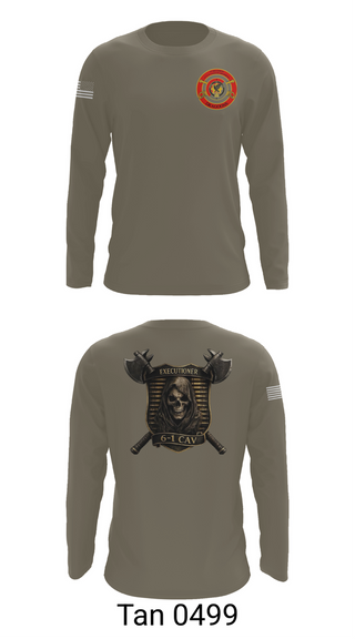 Long Sleeve Performance Shirt, E Trp, 6-1 CAV, Army, Teamtime, Team time, sublimation, custom sports apparel, team uniforms, spirit wear, spiritwear, sports uniforms, custom shirts, team store, custom team store, fundraiser sports, apparel fundraiser