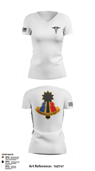 Womens Short Sleeve Vneck Shirt, 194th AR BDE HRT Medics, Army, Teamtime, Team time, sublimation, custom sports apparel, team uniforms, spirit wear, spiritwear, sports uniforms, custom shirts, team store, custom team store, fundraiser sports, apparel fundraiser
