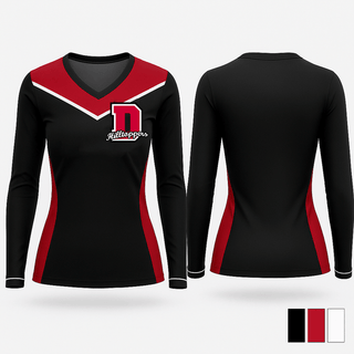 Womens Long Sleeve Vneck Shirt, Durfee High School Wrestling, Wrestling, Teamtime, Team time, sublimation, custom sports apparel, team uniforms, spirit wear, spiritwear, sports uniforms, custom shirts, team store, custom team store, fundraiser sports, apparel fundraiser