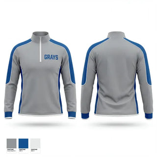 Quarter Zip Jacket, Grays (like the old Negro League team), Baseball, Teamtime, Team time, sublimation, custom sports apparel, team uniforms, spirit wear, spiritwear, sports uniforms, custom shirts, team store, custom team store, fundraiser sports, apparel fundraiser
