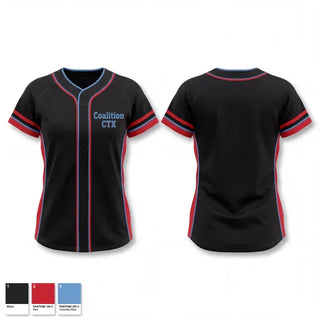 Two Button Softball Jersey, Coalition CTX, Softball, Teamtime, Team time, sublimation, custom sports apparel, team uniforms, spirit wear, spiritwear, sports uniforms, custom shirts, team store, custom team store, fundraiser sports, apparel fundraiser