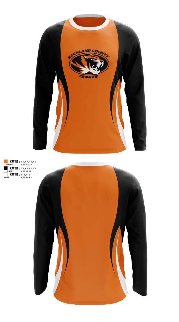 Long Sleeve Performance Shirt, Richland County High School Tennis, Tennis, Teamtime, Team time, sublimation, custom sports apparel, team uniforms, spirit wear, spiritwear, sports uniforms, custom shirts, team store, custom team store, fundraiser sports, apparel fundraiser
