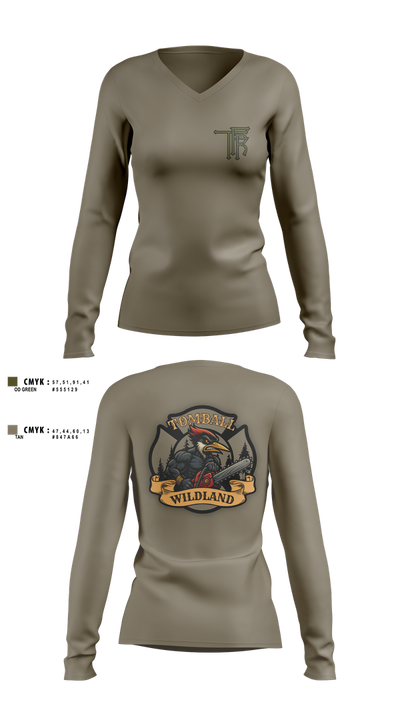 Tomball Wildland 83811767 Women's Long Sleeve V-neck Shirt - 2