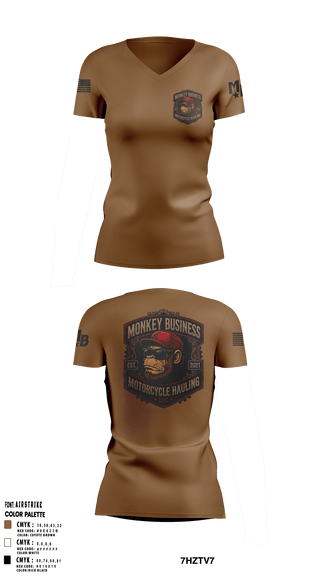 Womens Short Sleeve Vneck Shirt, Monkey Business Motorcycle Hauling, , Teamtime, Team time, sublimation, custom sports apparel, team uniforms, spirit wear, spiritwear, sports uniforms, custom shirts, team store, custom team store, fundraiser sports, apparel fundraiser