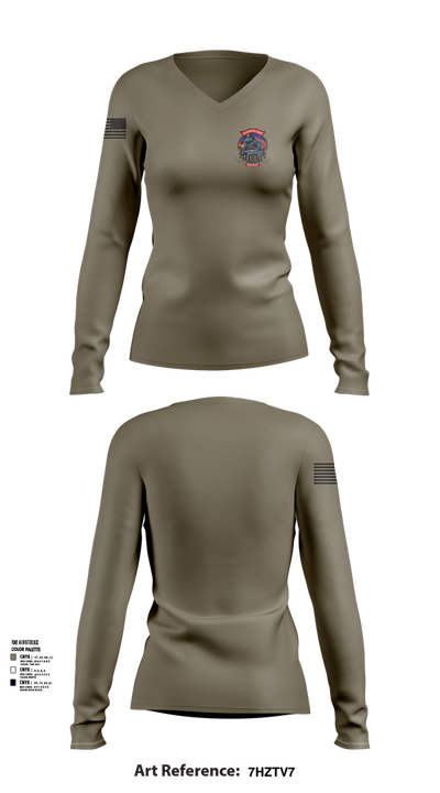 FB 29 40871097 Women's Long Sleeve V-neck Shirt - 21