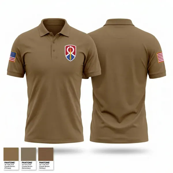 Short Sleeve Performance Polo, 1013th QM CO, Army, Teamtime, Team time, sublimation, custom sports apparel, team uniforms, spirit wear, spiritwear, sports uniforms, custom shirts, team store, custom team store, fundraiser sports, apparel fundraiser