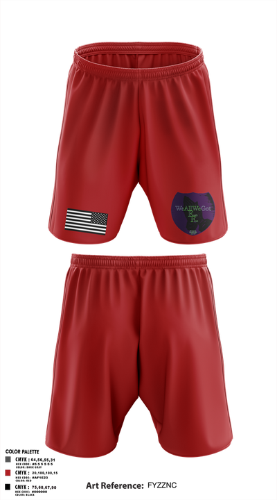 WeAllWeGot~Family First 22026589 Athletic Shorts With Pockets - 27