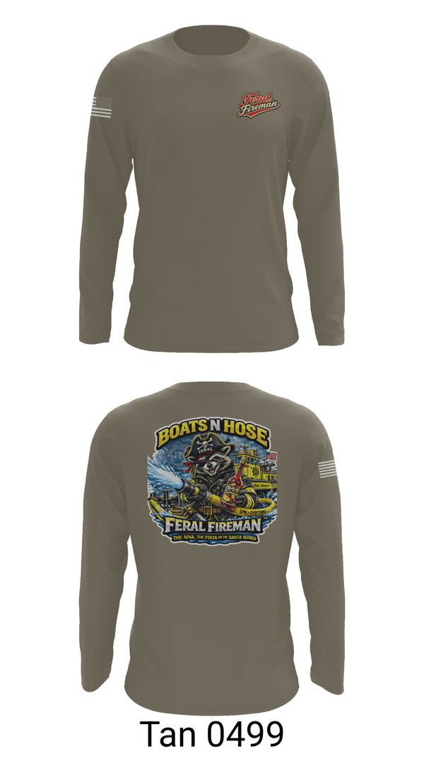 Long Sleeve Performance Shirt, Feral Fireman, Fire Department, Teamtime, Team time, sublimation, custom sports apparel, team uniforms, spirit wear, spiritwear, sports uniforms, custom shirts, team store, custom team store, fundraiser sports, apparel fundraiser