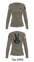 Willoughby K9 40647352 Women's Long Sleeve V-neck Shirt - 73