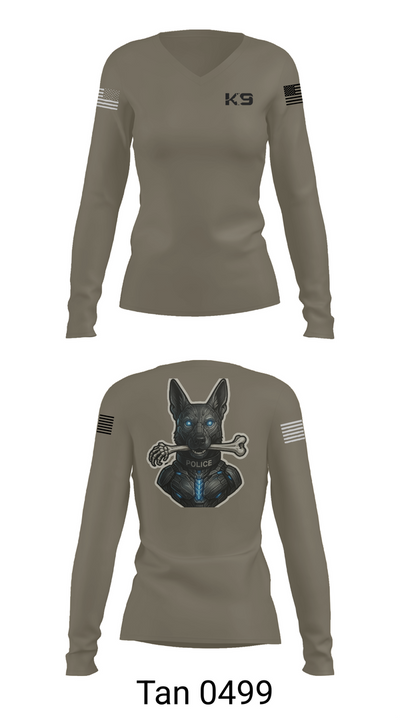 Willoughby K9 40647352 Women's Long Sleeve V-neck Shirt - 73