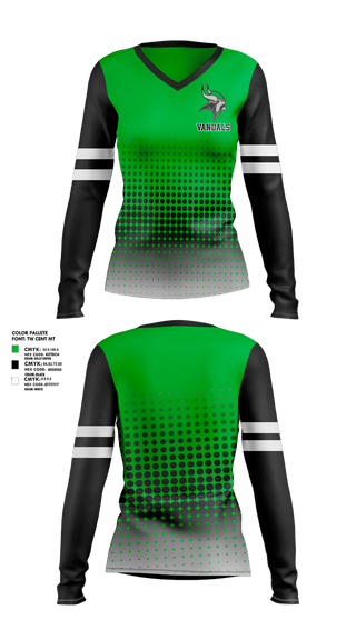 Womens Long Sleeve Vneck Shirt, Vandals, , Teamtime, Team time, sublimation, custom sports apparel, team uniforms, spirit wear, spiritwear, sports uniforms, custom shirts, team store, custom team store, fundraiser sports, apparel fundraiser