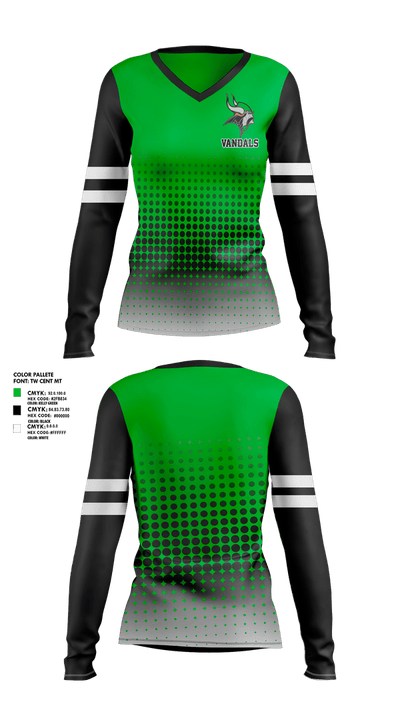 Vandals 92308603 Women's Long Sleeve V-neck Shirt - 1