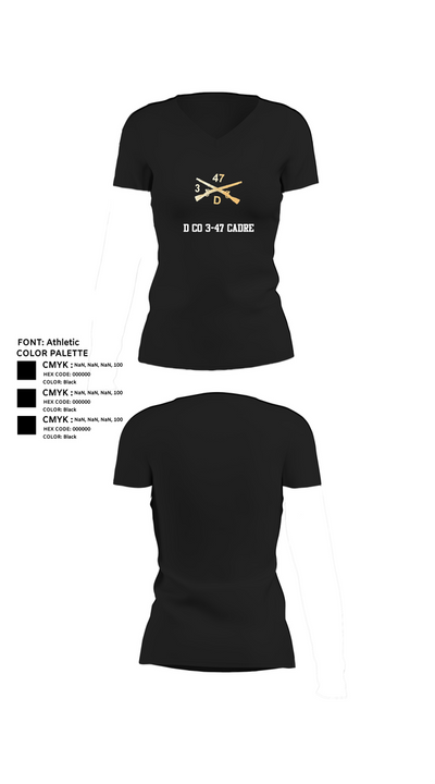 D Co 3-47 Cadre Women's Short Sleeve V-neck Shirt - 24