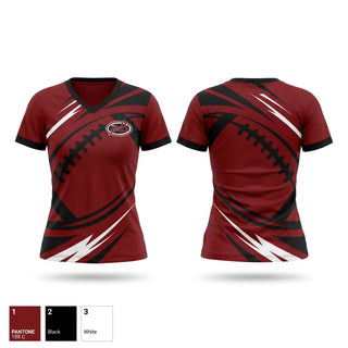 Womens Short Sleeve Vneck Shirt, Lowell Red Devils, , Teamtime, Team time, sublimation, custom sports apparel, team uniforms, spirit wear, spiritwear, sports uniforms, custom shirts, team store, custom team store, fundraiser sports, apparel fundraiser