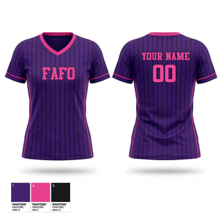 Womens Short Sleeve Vneck Shirt, F.A.F.O, Baseball, Teamtime, Team time, sublimation, custom sports apparel, team uniforms, spirit wear, spiritwear, sports uniforms, custom shirts, team store, custom team store, fundraiser sports, apparel fundraiser