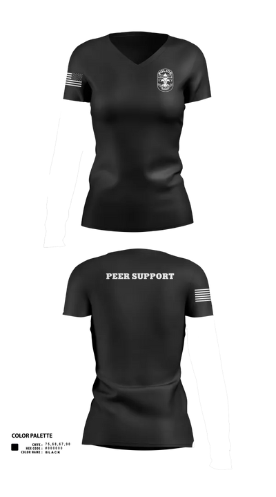 LMPD PEER SUPPORT 60613190 Women's Short Sleeve V-neck Shirt - 50