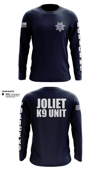 Long Sleeve Rash Guard Shirt, Joliet Police K-9 Unit, Police, Teamtime, Team time, sublimation, custom sports apparel, team uniforms, spirit wear, spiritwear, sports uniforms, custom shirts, team store, custom team store, fundraiser sports, apparel fundraiser