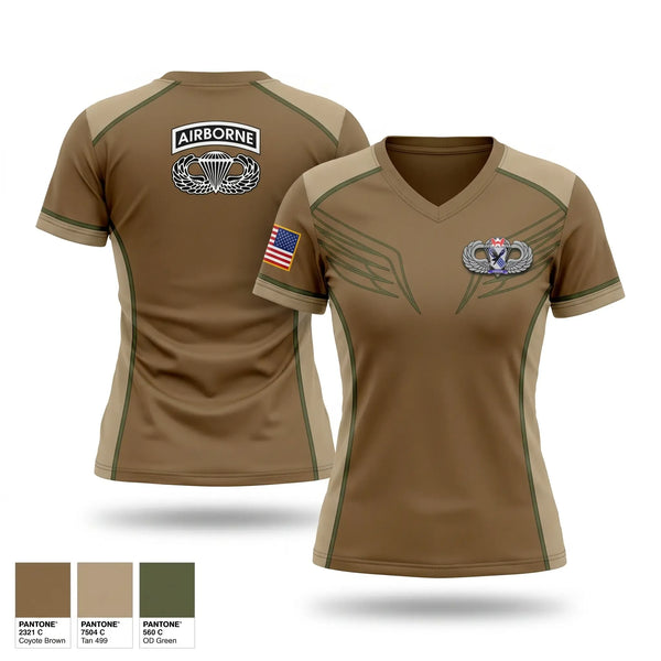 Womens Short Sleeve Vneck Shirt, 1-505th PIR 82nd airborne, Army, Teamtime, Team time, sublimation, custom sports apparel, team uniforms, spirit wear, spiritwear, sports uniforms, custom shirts, team store, custom team store, fundraiser sports, apparel fundraiser