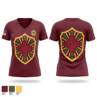 Womens Short Sleeve Vneck Shirt, 528th Hospital Center, Army, Teamtime, Team time, sublimation, custom sports apparel, team uniforms, spirit wear, spiritwear, sports uniforms, custom shirts, team store, custom team store, fundraiser sports, apparel fundraiser