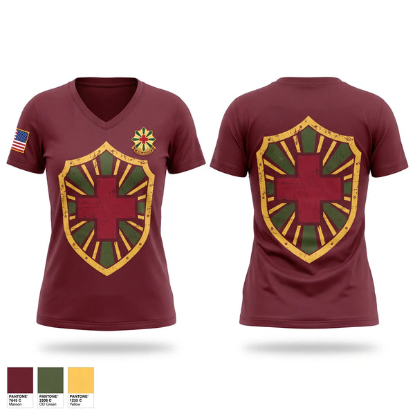 Womens Short Sleeve Vneck Shirt, 528th Hospital Center, Army, Teamtime, Team time, sublimation, custom sports apparel, team uniforms, spirit wear, spiritwear, sports uniforms, custom shirts, team store, custom team store, fundraiser sports, apparel fundraiser