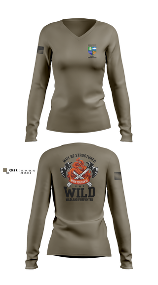 Womens Long Sleeve Vneck Shirt, N.Bryan, Fire Department, Teamtime, Team time, sublimation, custom sports apparel, team uniforms, spirit wear, spiritwear, sports uniforms, custom shirts, team store, custom team store, fundraiser sports, apparel fundraiser