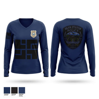 Womens Long Sleeve Vneck Shirt, BEAN STATION POLICE DEPARTMENT, Police, Teamtime, Team time, sublimation, custom sports apparel, team uniforms, spirit wear, spiritwear, sports uniforms, custom shirts, team store, custom team store, fundraiser sports, apparel fundraiser