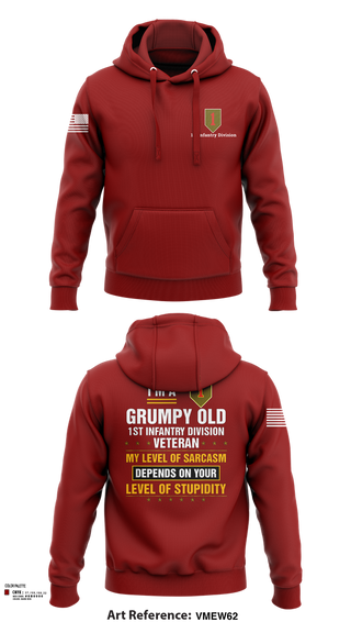 Hoodie, 1st Infantry Division, , Teamtime, Team time, sublimation, custom sports apparel, team uniforms, spirit wear, spiritwear, sports uniforms, custom shirts, team store, custom team store, fundraiser sports, apparel fundraiser