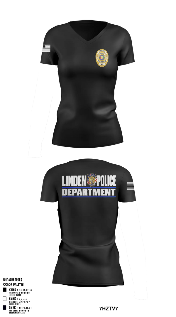 Linden police department Women's Short Sleeve V-neck Shirt - 5