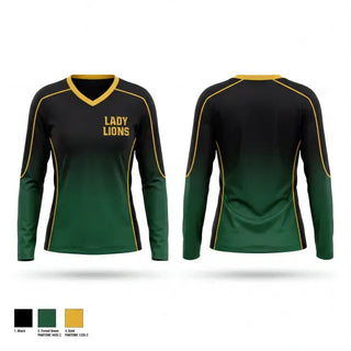 Womens Long Sleeve Vneck Shirt, Lady Lions, Women's Soccer, Teamtime, Team time, sublimation, custom sports apparel, team uniforms, spirit wear, spiritwear, sports uniforms, custom shirts, team store, custom team store, fundraiser sports, apparel fundraiser