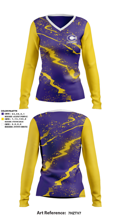 Norfolk Christian Volleyball 87950689 Women's Long Sleeve V-neck Shirt - 1