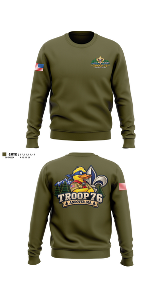 Crew Neck Sweatshirt, Troop 76, , Teamtime, Team time, sublimation, custom sports apparel, team uniforms, spirit wear, spiritwear, sports uniforms, custom shirts, team store, custom team store, fundraiser sports, apparel fundraiser