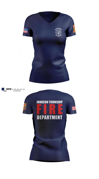 Womens Short Sleeve Vneck Shirt, Johnson township fire department, Fire Department, Teamtime, Team time, sublimation, custom sports apparel, team uniforms, spirit wear, spiritwear, sports uniforms, custom shirts, team store, custom team store, fundraiser sports, apparel fundraiser