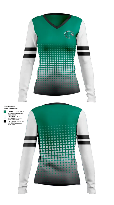 Northeastern State University Athletics 96737609 Women's Long Sleeve V-neck Shirt - 1