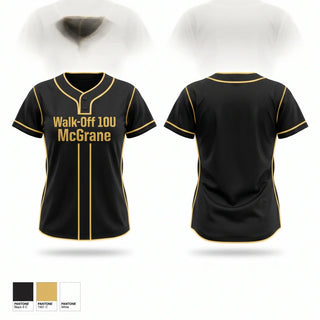 Two Button Softball Jersey, Walk-Off 10U McGrane, Softball, Teamtime, Team time, sublimation, custom sports apparel, team uniforms, spirit wear, spiritwear, sports uniforms, custom shirts, team store, custom team store, fundraiser sports, apparel fundraiser
