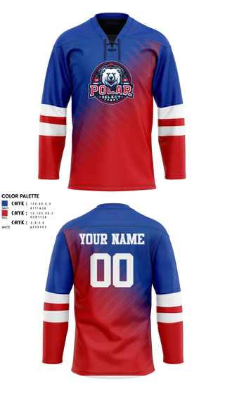 Hockey Jersey, Polar Select, Ice Hockey, Teamtime, Team time, sublimation, custom sports apparel, team uniforms, spirit wear, spiritwear, sports uniforms, custom shirts, team store, custom team store, fundraiser sports, apparel fundraiser