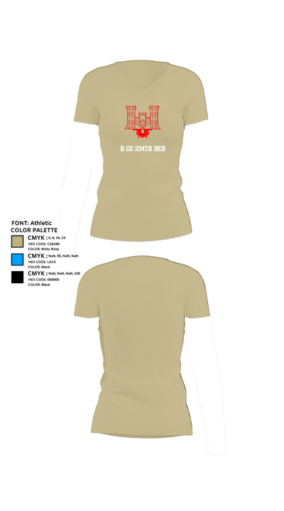 B co 334th BEB 63432042 Women's Short Sleeve V-neck Shirt - 84