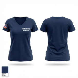 Womens Short Sleeve Vneck Shirt, Sumter County Fire & Rescue, Fire Department, Teamtime, Team time, sublimation, custom sports apparel, team uniforms, spirit wear, spiritwear, sports uniforms, custom shirts, team store, custom team store, fundraiser sports, apparel fundraiser