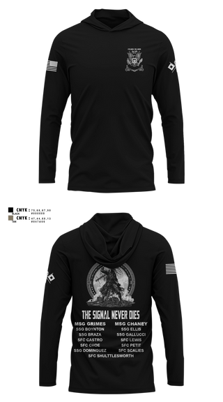 Long Sleeve hooded sunshirt, Senior Leaders Course FY26-009, Army, Teamtime, Team time, sublimation, custom sports apparel, team uniforms, spirit wear, spiritwear, sports uniforms, custom shirts, team store, custom team store, fundraiser sports, apparel fundraiser