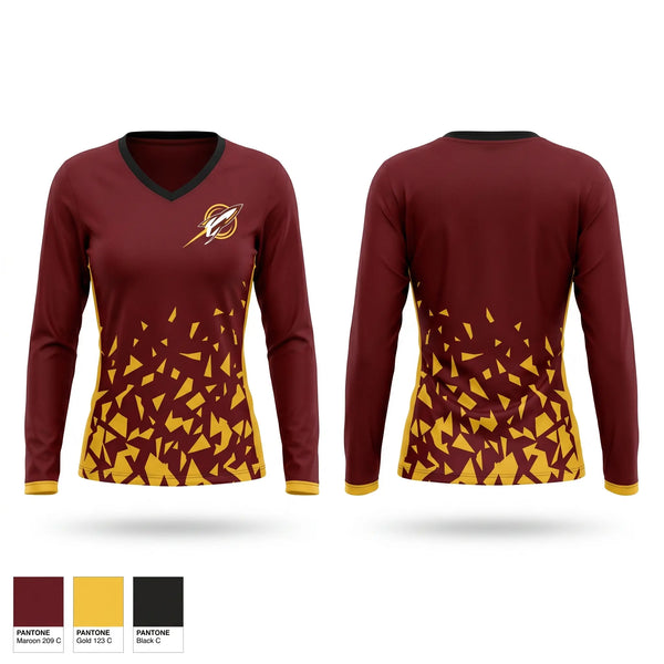 Womens Long Sleeve Vneck Shirt, Berne Union, Track & Field, Teamtime, Team time, sublimation, custom sports apparel, team uniforms, spirit wear, spiritwear, sports uniforms, custom shirts, team store, custom team store, fundraiser sports, apparel fundraiser