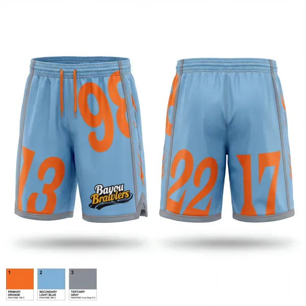 Athletic Shorts With Pockets, Satsuma Bayou Brawlers, Softball, Teamtime, Team time, sublimation, custom sports apparel, team uniforms, spirit wear, spiritwear, sports uniforms, custom shirts, team store, custom team store, fundraiser sports, apparel fundraiser