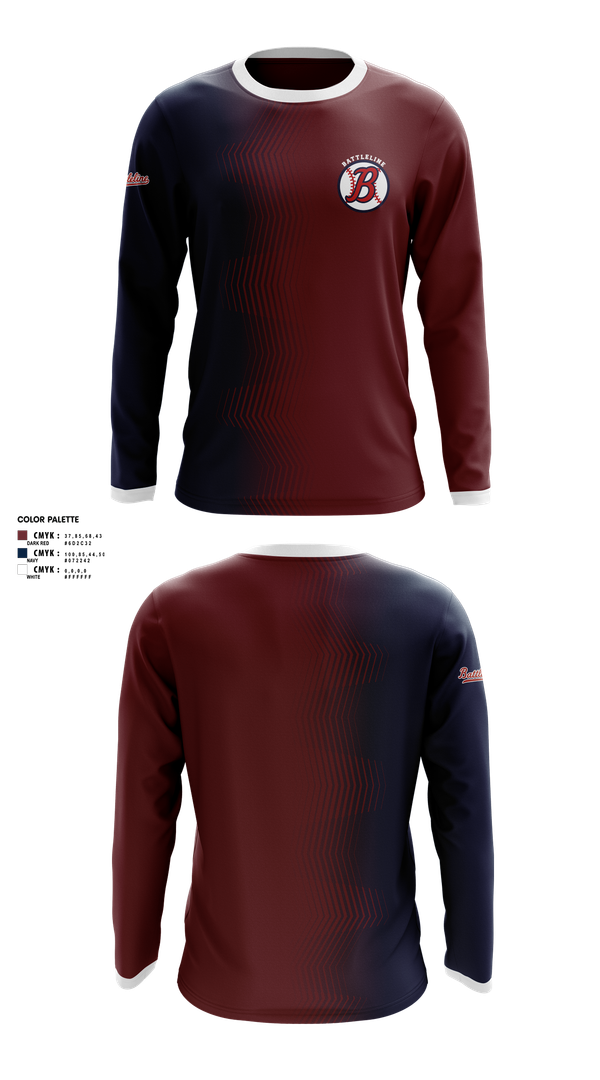 Long Sleeve Performance Shirt, Battleline, Baseball, Teamtime, Team time, sublimation, custom sports apparel, team uniforms, spirit wear, spiritwear, sports uniforms, custom shirts, team store, custom team store, fundraiser sports, apparel fundraiser