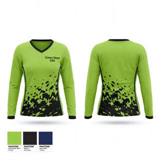 Womens Long Sleeve Vneck Shirt, Green Bean Elite, Men's Basketball, Teamtime, Team time, sublimation, custom sports apparel, team uniforms, spirit wear, spiritwear, sports uniforms, custom shirts, team store, custom team store, fundraiser sports, apparel fundraiser