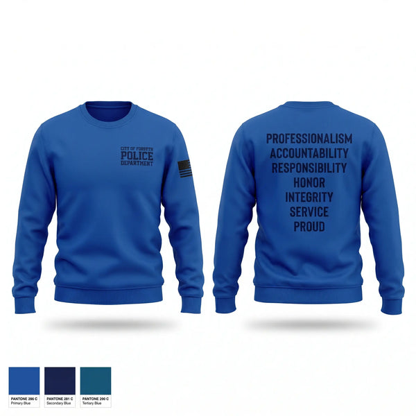 Crew Neck Sweatshirt, City of Forsyth Police Department, Police, Teamtime, Team time, sublimation, custom sports apparel, team uniforms, spirit wear, spiritwear, sports uniforms, custom shirts, team store, custom team store, fundraiser sports, apparel fundraiser
